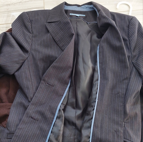 Smart Set Black With Blue/White Stripes Pants Suits Set, Size 7/9 - Picture 11 of 14